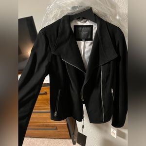 Marc New York Leather Jack with knit trim